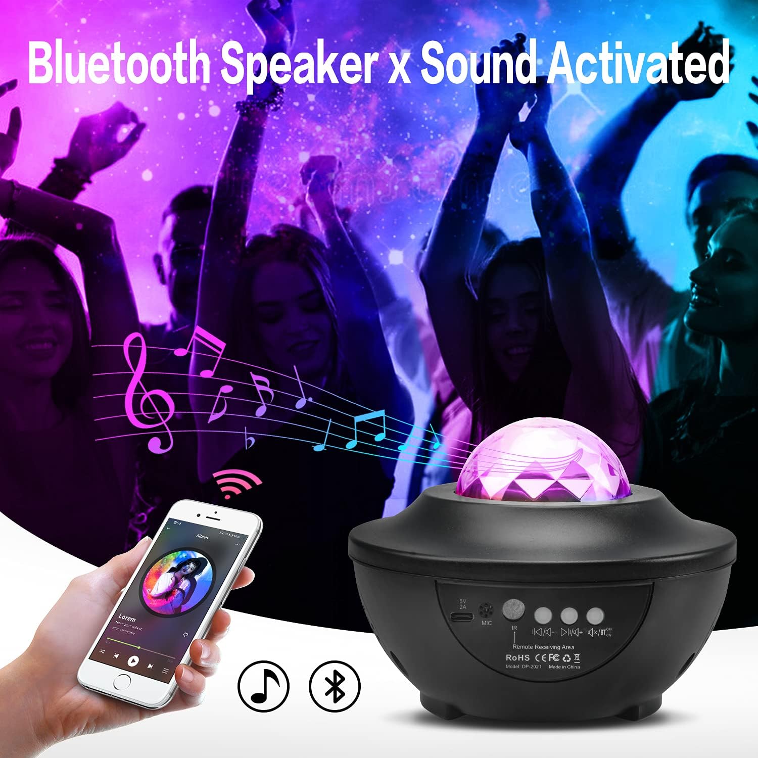 Galaxy Star Projector Lamp | LED Nebula Universe Effect & Built-in Speaker
