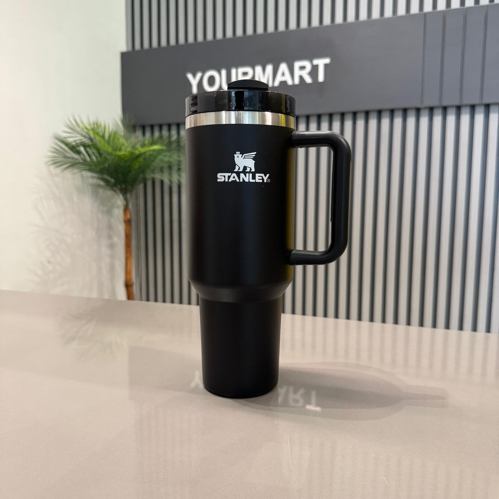Black Stanley 40 Oz Stainless Steel Tumbler | Leak-Proof Vacuum Insulated Travel Mug | Hot & Cold